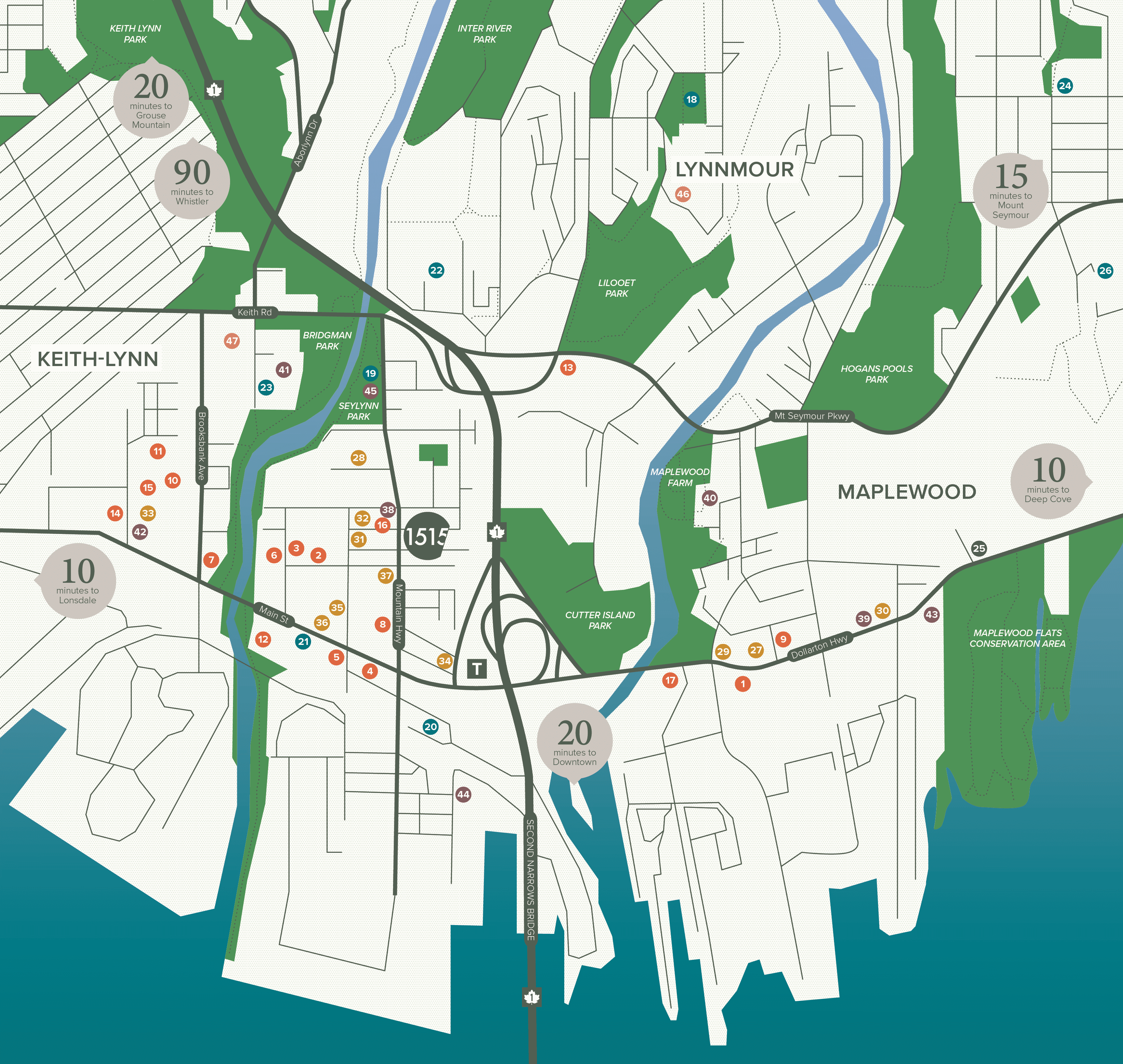 1515 Rupert Neighbourhood Amenities Map